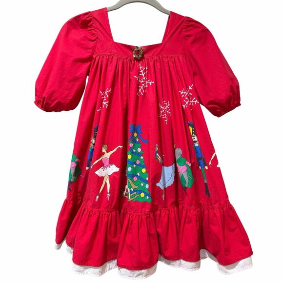 Eleanor Rose Girls SZ 8 Nutcracker Holiday Red Dress Festive Full Circle Skirt - Picture 2 of 12